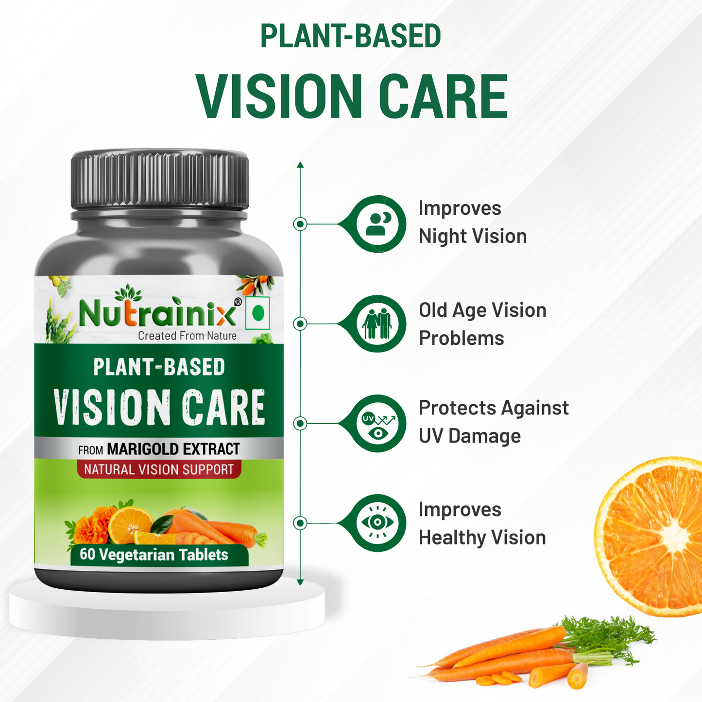 Nutrainix Plant-Based Vision Care - 60 Vegetarian Capsules