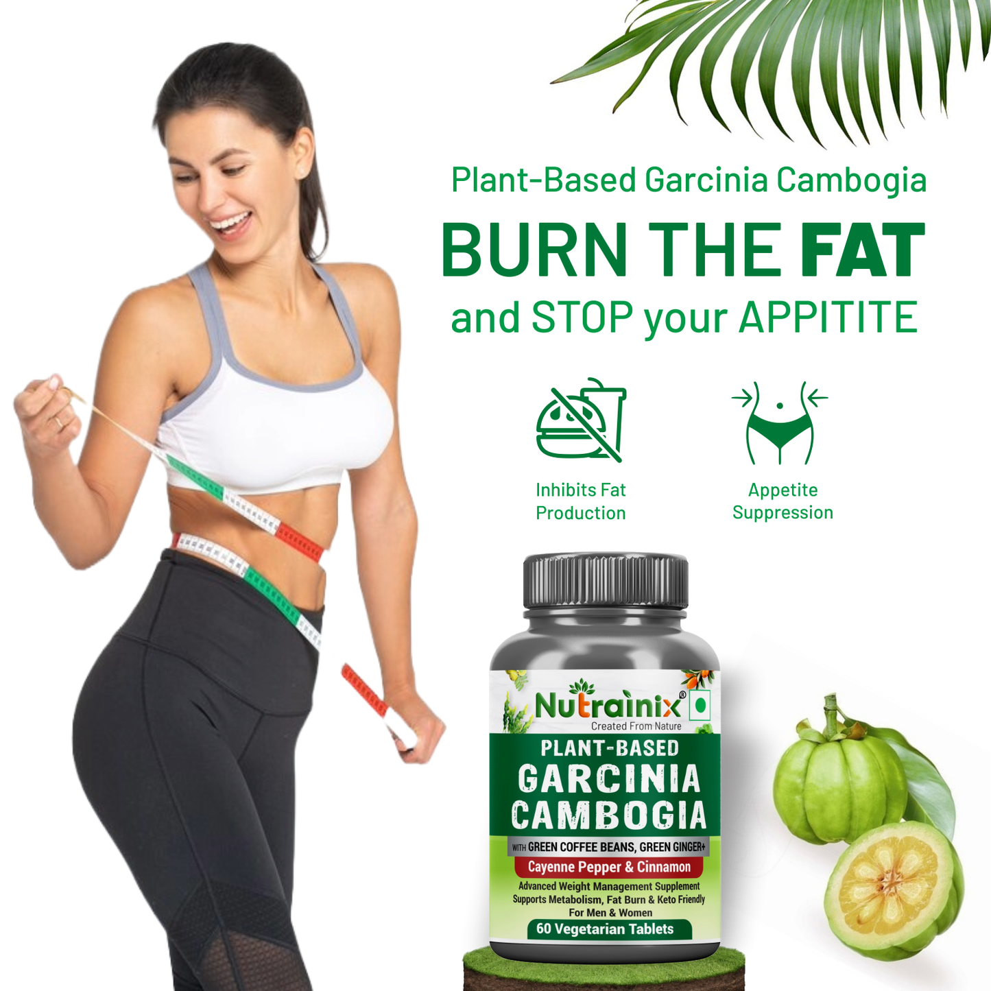 Nutrainix Plant-Based Garcinia Cambogia - 60 Vegetarian Tablets