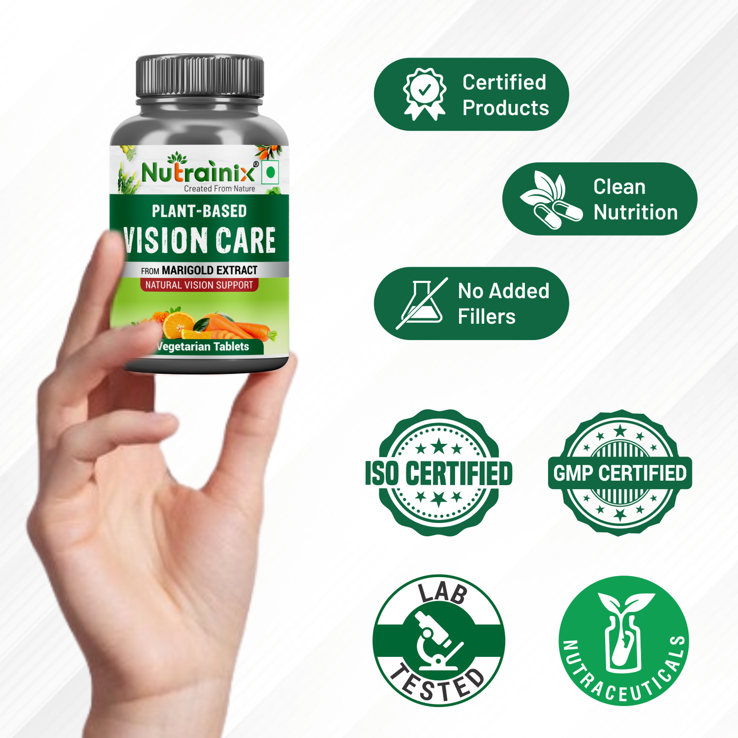 Nutrainix Plant-Based Vision Care - 60 Vegetarian Capsules