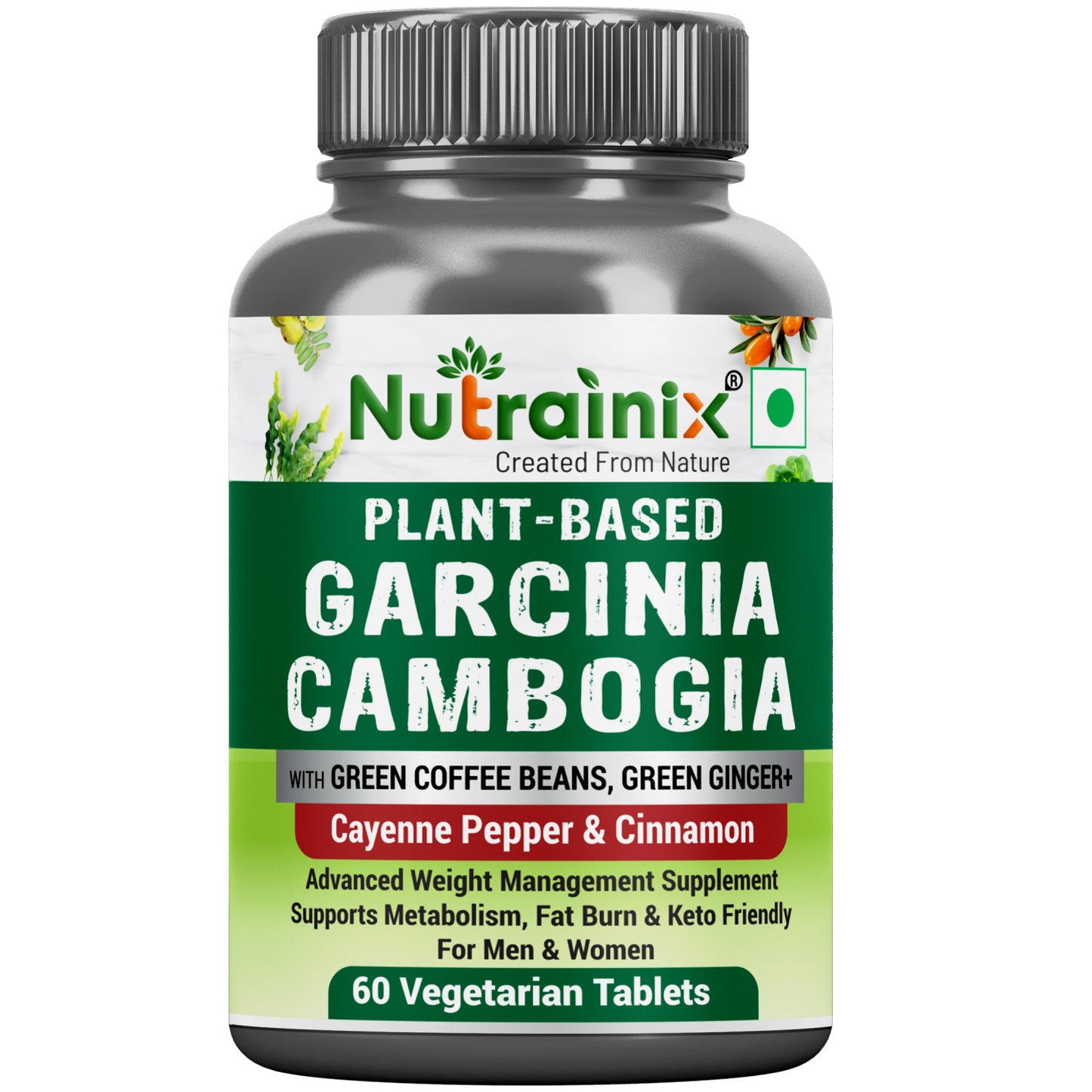 Nutrainix Plant-Based Garcinia Cambogia - 60 Vegetarian Tablets