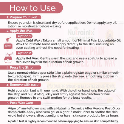 Minimal Pain Liposoluble Oil Wax For Intimate Areas